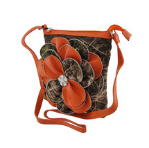 Zeckos Forest Camouflage Cross Body Bag with Flower - $19.77