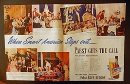 Pabst Blue Ribbon Beer, 30&#39;s print ad. full color illustration (smart America )  - £14.30 GBP