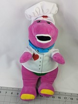 Fisher Price Barney Dinosaur Cook Plush Chef 16 Inch 2017  Stuffed Animal Toy - £11.82 GBP