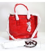 BRAND NEW Michael Kors Dillon Red Croc Pattern Tote Purse 30H4GAIT3E / M... - £238.60 GBP