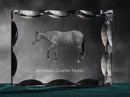 American Quarter Horse , Cubic crystal with horse, souvenir, decoration - £66.18 GBP