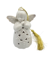 Lenox Handcrafted Light Up Girl Angel Ornament Ivory Porcelain Gold Trim... - $16.65