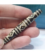 Rare motif grande perle d&#39;amulette ancienne pyu pumtek birmane sud asiat... - $59.32