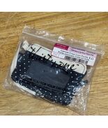 New Thirty One Canvas Crew Coin Purse Natural With Navy Blue Swiss Dot - $365.15 MXN