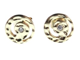 Nuovo Kevia 18K Placcato Oro Zircone Cubico Cristallo Rétro Vortice Post... - $14.96