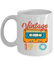 Vintage 1970 Coffee Mug 54 Year Old Retro Cassette Tape Cup 54th Birthday Gift - £11.80 GBP
