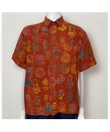 Territory Ahead Shirt Mens L Tribal Batik Short Sleeve Button Henna Tie ... - $23.98