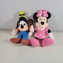 Disney Plush Lot Minnie Mouse 10&quot; and Goofy 9&quot; - $13.97