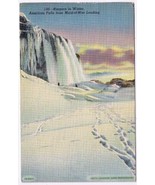 Postcard Niagara Falls In Winter American Falls From Maid Of Mist Landing - $2.95