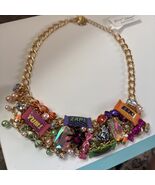 Betsey Johnson Gold Tone Halloween Candy Glow In The Dark Necklace ~ New ~ - $1,561.26 MXN