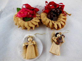 Hawaiian Christmas  Ornaments made in Hawaii dried flower Wreaths corn h... - £11.00 GBP