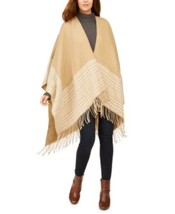 MSRP $79 Charter Club Reversible Plaid Colorblocked Topper Scarf Beige One Size - $25.65