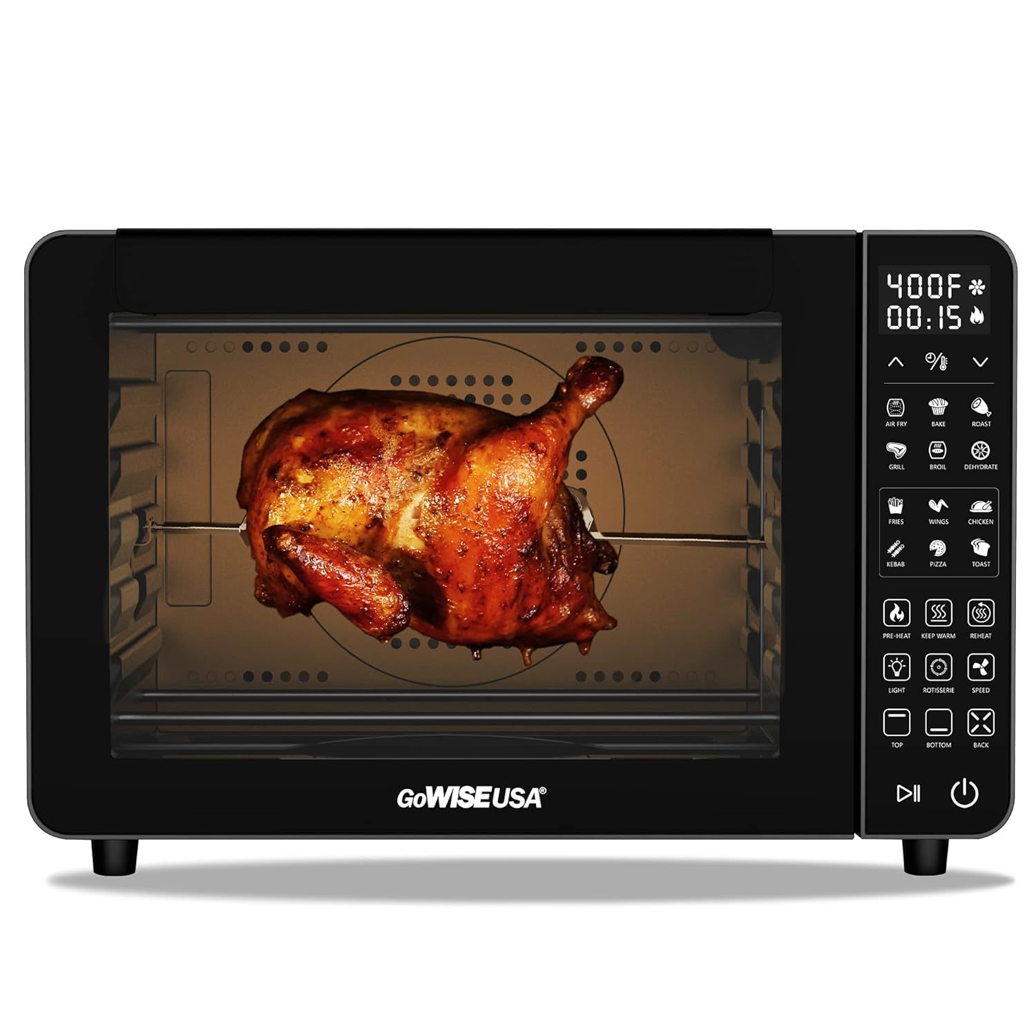 GoWISE USA 25-Quart Air Fryer Oven & Professional Dehydrator with 3 Heating Elem