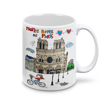 SouvenirStore - &quot;Notre Dame de Paris&quot; Ceramic Mug - 325ml / 11oz - £19.78 GBP