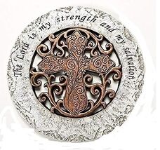 The Lord is my Strength and my Salvation Cross Stepping Stone 12 Inch - $39.98