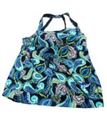 Lands End Swim Suit Top Womens Size 10 Blue Paisley Square neck Tankini ... - $46.69