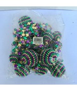 Mardi Gras Bead Necklace Large Ball &amp; 2 Small Ball Luxury 23&quot; Inch - £42.03 GBP