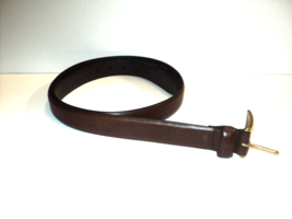 Dockers Men&#39;s Belt Size 42 Brown Genuine Leather 1 1/8&quot; W Brass Buckle #11DP0101 - £15.13 GBP