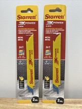 Lot x2 x2 Starrett 3x power Bi Metal 24T B624-2 6&quot; 152mm Reciprocating S... - £9.44 GBP