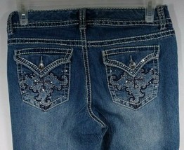 Nine West Women&#39;s Jewelled Embroidered Whiskered Distressed Jeans Size 10x29 - £15.32 GBP