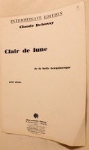 Vintage Clair De Lune Sheet Music Claude Debussy 1947 - £6.32 GBP