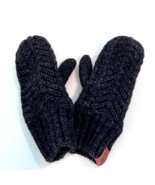 Winter Glove Knit Mitten Cozy Lining Thick Warm Soft Charcoal Black - £7.57 GBP