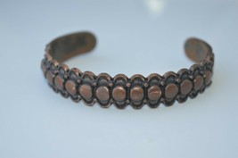 Vtg Copper Bird&amp;Arrowhead Cuff Bracelet marked w/Native chief w/Head Dress - £66.46 GBP