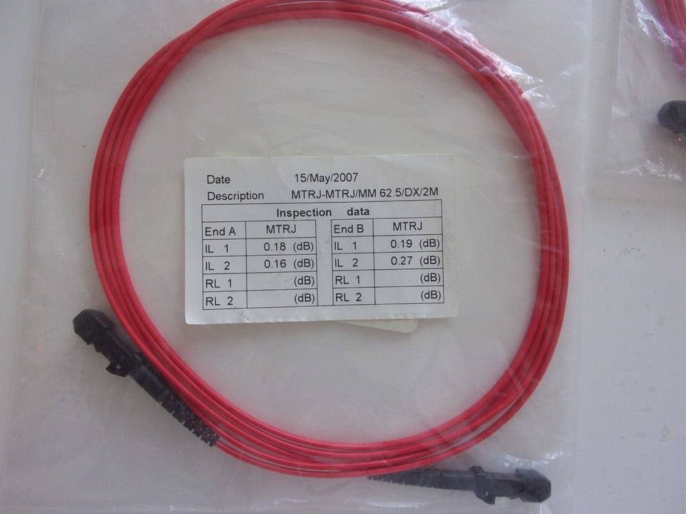 NEW 2M RED FIBER OPTIC CABLE REF #DHH0449 2M MTRJ MTRJ 62 / 125 RED MM D... - $9.94