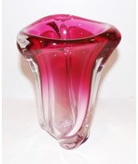 EXQUISITE VINTAGE VAL SAINT LAMBERT BELGIUM ART GLASS CRANBERRY/PINK 8&quot; ... - €141,88 EUR