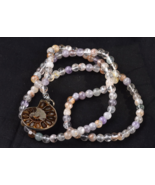 Satyaloka Satyamani , gold ,agnitite, rutile +ammonite pendant 108 rosar... - £55.40 GBP
