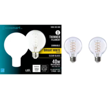 EcoSmart 40-Watt Equivalent G25 Dimmable Thinner Filament LED Edison Bulb 2-Pack - £8.14 GBP