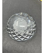 Vintage Waterford Crystal Etched Rose Dome Paperweight 3-1/2” - $40.99