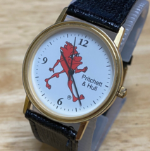 VTG Pritchett &amp; Hull  Unisex Gold Tone Leather Analog Quartz Watch~New Battery - £21.25 GBP