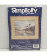 Vintage SIMPLICITY Stitchery Marshland Mallards 14&quot; x 11&quot; Crewel Yarn Ki... - $12.77