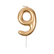 Gold Birthday Candles for Cake, Premium Glitter 9nd Number Candle Birthd... - $21.24