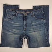 Wrangler Jeans Mens Size 36x30 Loose Fit Medium Wash Denim Casual Genuine - £13.33 GBP
