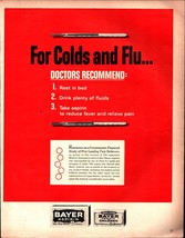 1963 BAYER ASPIRIN CHILDREN Colds &amp; Flu Medicine Vintage Print Ad nostal... - $25.05