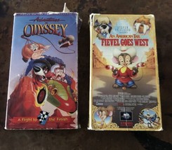 Lot of 2 VHS Tapes An American Tail Fievel Goes West  Adventures in Odys... - $9.49