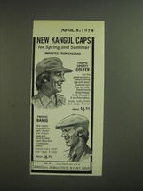 1974 Kangol Tropic Sporty Golfer and Tropic Banjo Caps Advertisement - £14.57 GBP
