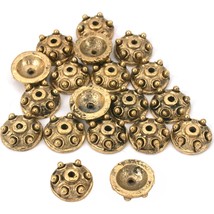 Bali Bead End Caps Antique Gold Plated 9.5mm Approx 20 - £6.05 GBP