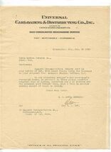 Universal Carloading &amp; Distributing Signed Letter United States Freight ... - $17.82