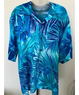 Nani Bon XL Blue Aqua Tropical Rayon Short Sleeve Shirt - $54.14 CAD