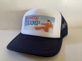 Vintage Karate Champ Hat Video Game Trucker Hat Adjustable Gamer Navy unworn - £11.88 GBP