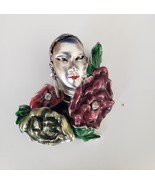 Jewelry-SKU#46/Brooch Vintage Signed Bob Mackie Silvertone Brooch with E... - $32.40