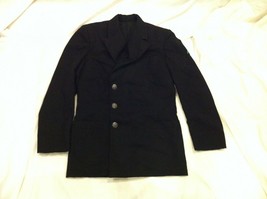 1973 Vietnam Era US Navy USN Mans 100% Wool Winter Black Pea Coat 36R - £59.74 GBP