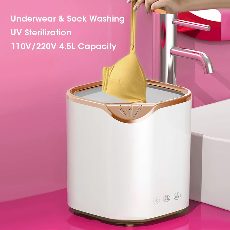 I washing machine 4 5l capacity small underwear sock cleaning one key start mini washer thumb200