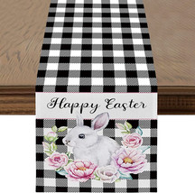 Easter Bunny Easter Table Runner, Easter Decorations Happy Easter Rabbit... - $13.93