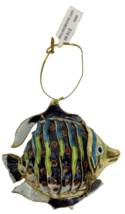Beautiful Cloisonné Enamel Articulated Tropical Reef Fish Christmas Ornament - £22.41 GBP
