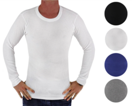 Men&#39;s Long Sleeve Thermal Underwear Light Weight Solid Shirt - $16.62+