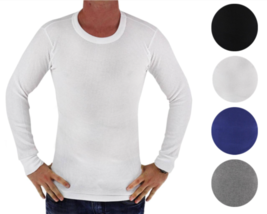 Men's Long Sleeve Thermal Underwear Light Weight Solid Shirt - £13.24 GBP+